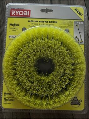 RYOBI Medium Bristle Brush - Yellow for P4500 P4510 power scrubber